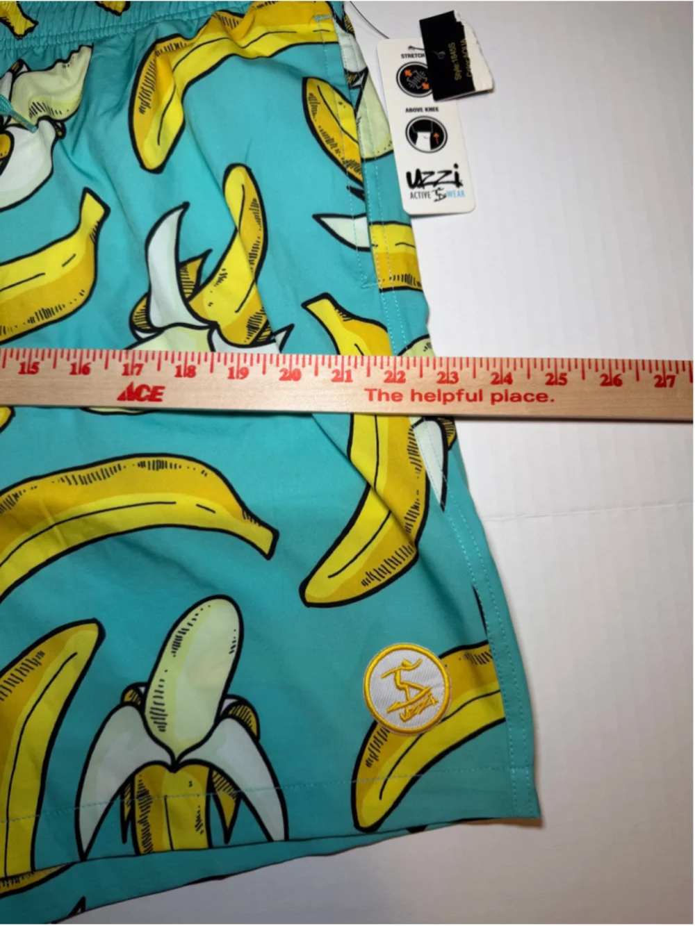Men's Uzzi Swim Trunks XL Blue Yellow Banana Print